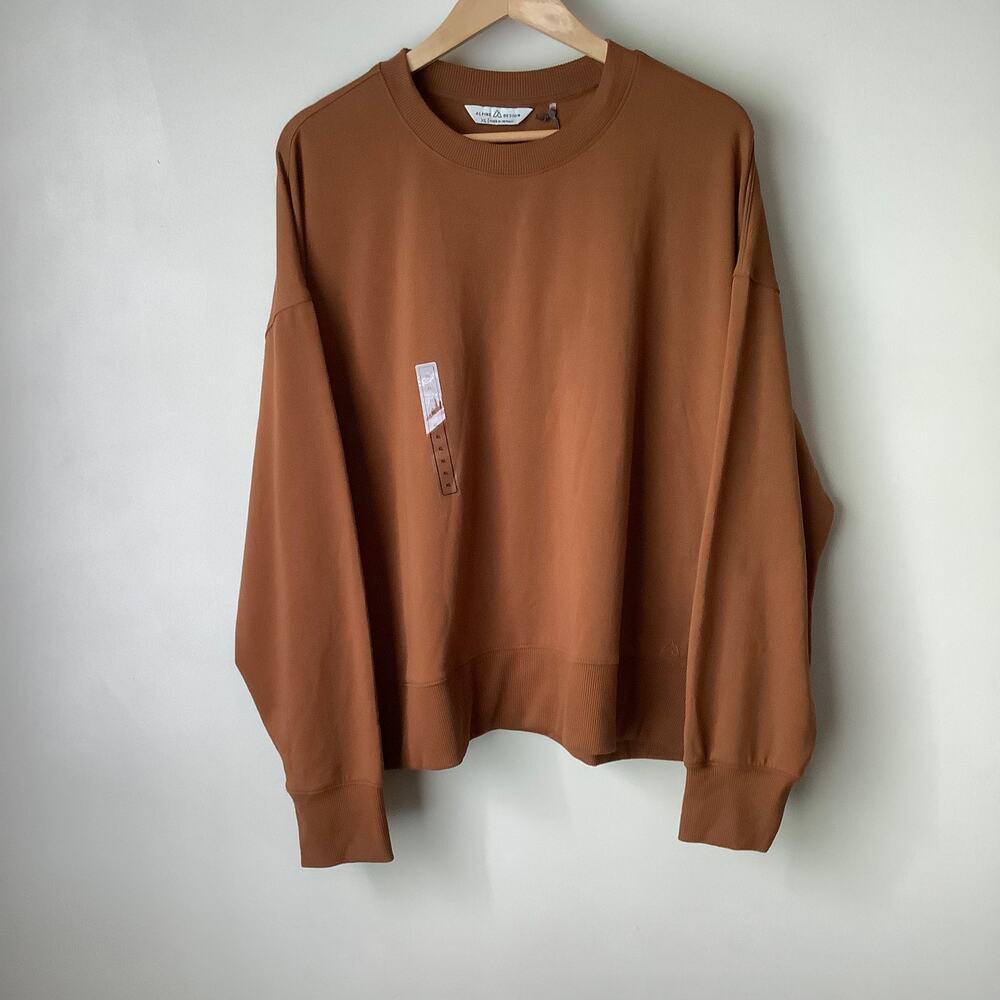 NWT Alpine Design Panorama Crewneck Sweatshirt Workwear Womens Brown Size XL